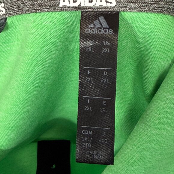 Adidas Mens 2XL Polo Shirt Green Recycled Polyester Athletic Fit Short Sleeve - Picture 5 of 5